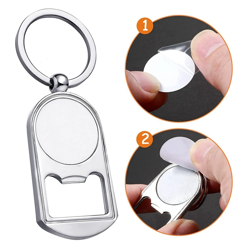 30 Pcs Sublimation Blank Keychain Metal Bottle Opener Blank Key Ring Heat Transfer Rectangular Sublimation Keychain