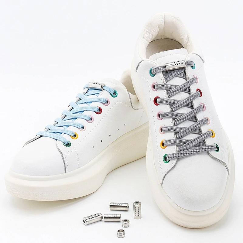 Cordones planos de malla para zapatillas de deporte, cordones elásticos sin corbatas, desodorante de Aroma, accesorios de encaje, bandas de goma