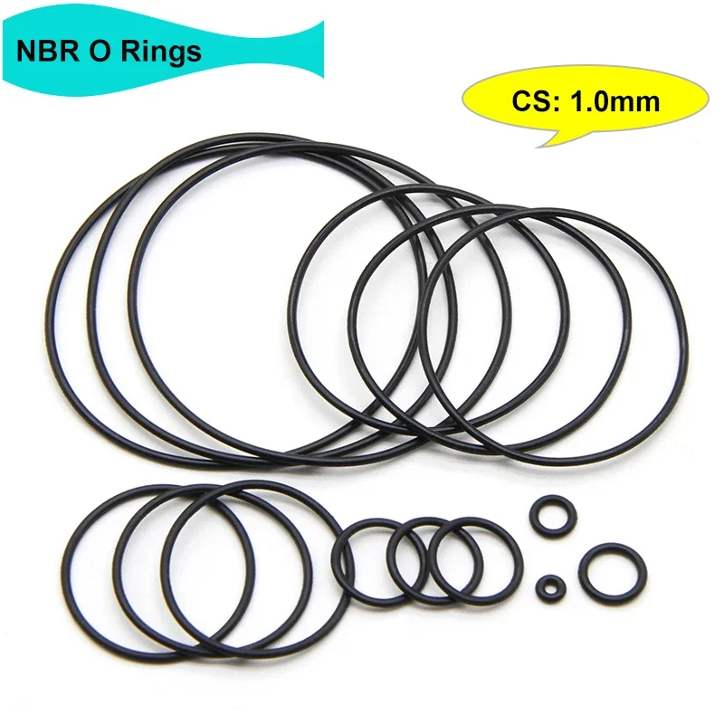 

50Pcs Black NBR O Ring Seal Gasket Thickness CS 1mm OD 3~72mm Round Shape Nitrile Butadiene Rubber Spacer Oil Resistance Washer