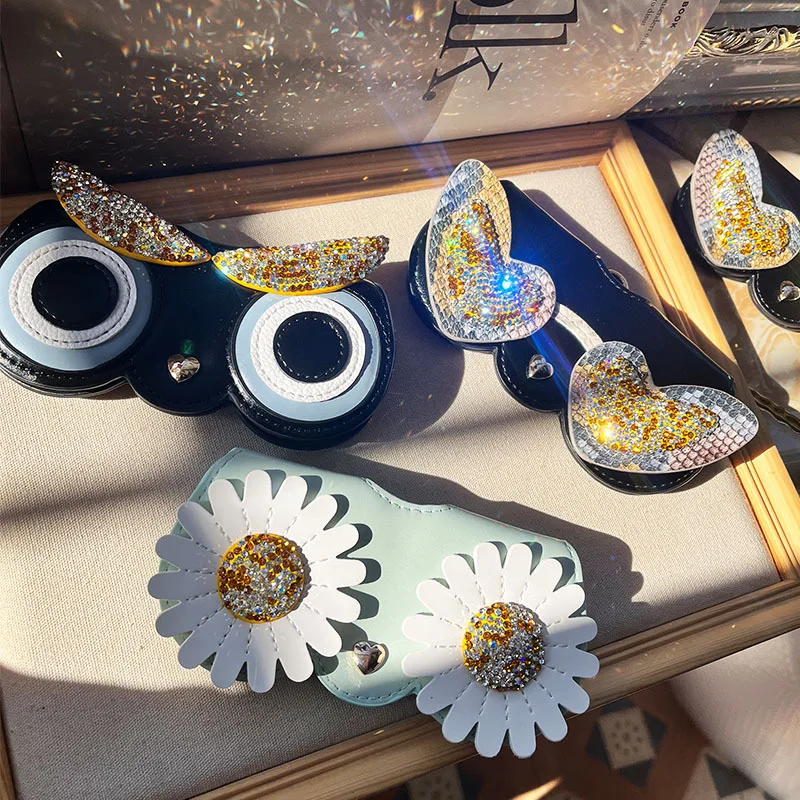 Portable Sunglasses Bag Luxury Design Ladies Eyeglasses Case Diamond Eyeglasses Storage Bag Dustproof Hanging Eyeglasses Frame A