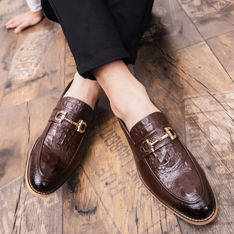 

Мужская деловая кожаная обувь, элегантные джентльменские туфли для работы, отдыха, офиса, уличные модные лоферы, удобные без шнуровки на плоской подошве