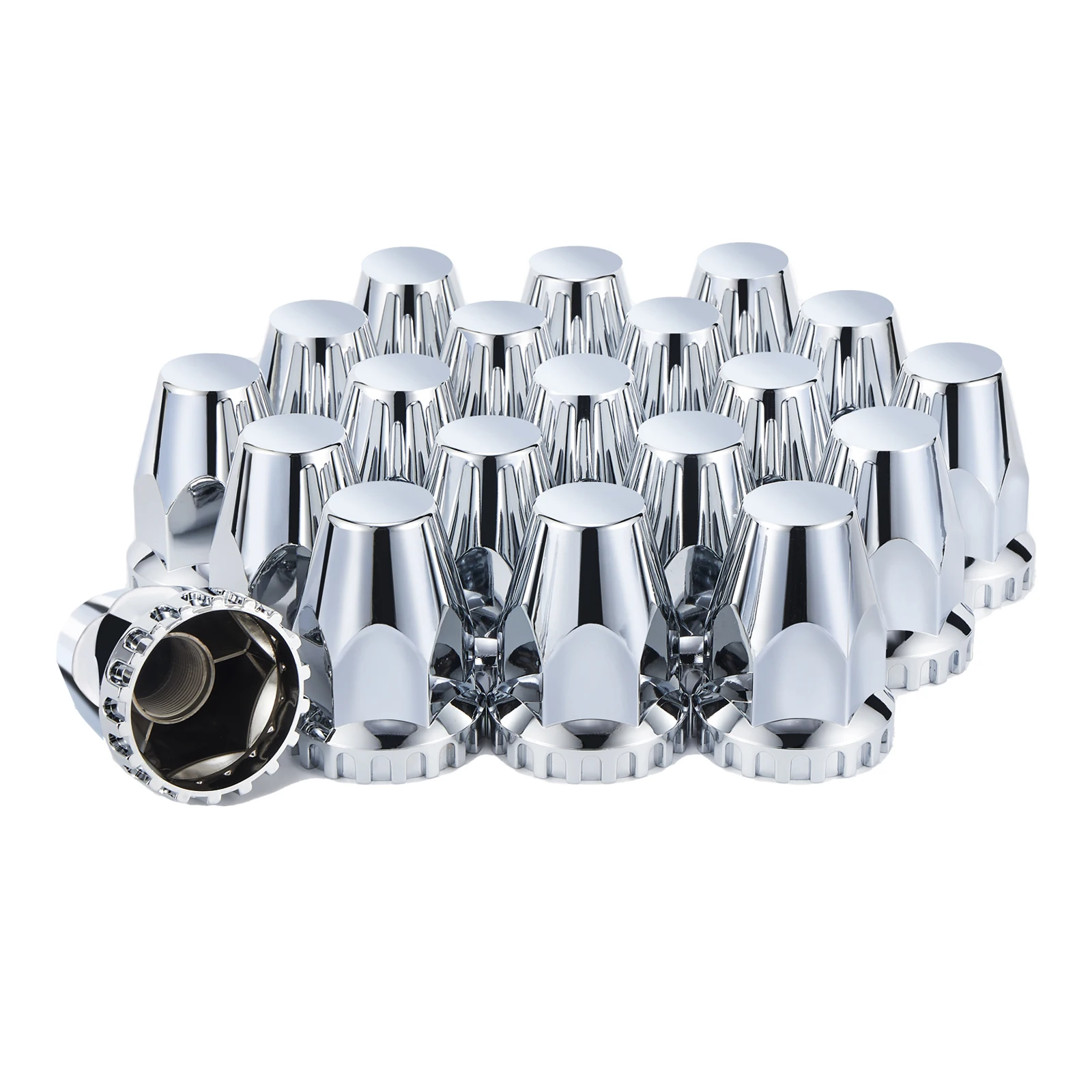 

33mm Lug Nut Covers Screw On, 33mm x 3 1/2 inch Chrome ABS Plastic Cylinder Nut Covers Thread On Lug Nut Covers Kits, 20Pack