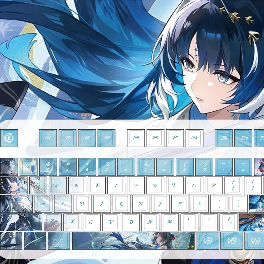 MAIMOOO Xuanling Keycaps Whispering Wave Game anime Customization Hot Sublimation Mechanical Keyboard PBT CHERRYKeycap