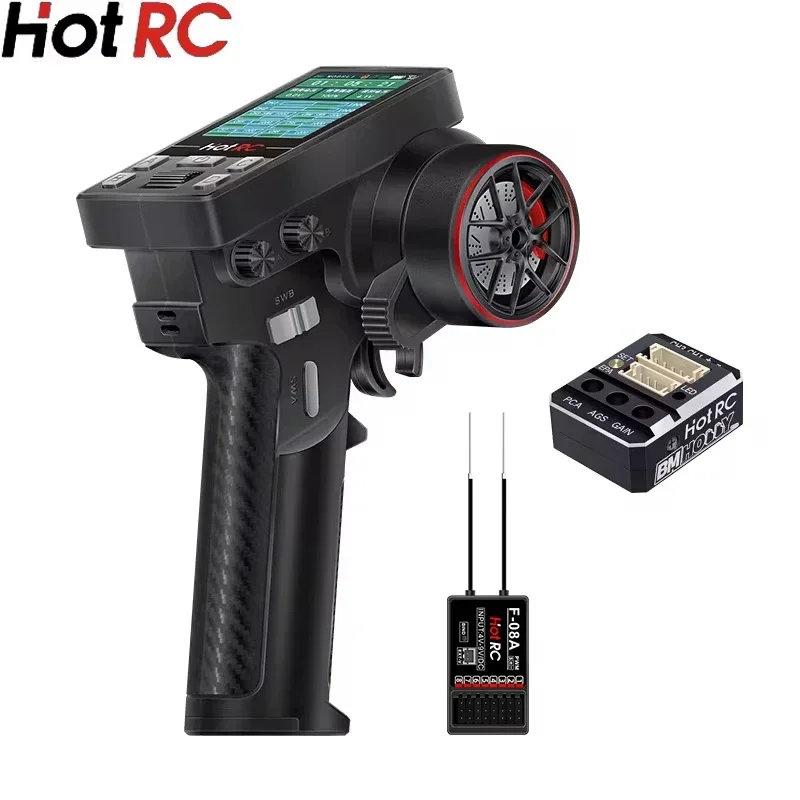 Newest HOTRC CT-8B 10CH 8 Channels Color Screen Remote Control 2.4G 8CH F-08A Receiver Transmitter for RC Car Ship Boat Tank