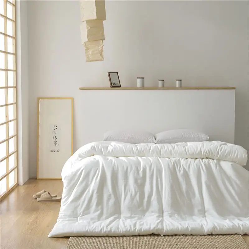 Japan Meiji Nishikawa Comforter Duvet Insert - Quilted White Comforters Queen Size All Season Down Bedding Comforter with Corner