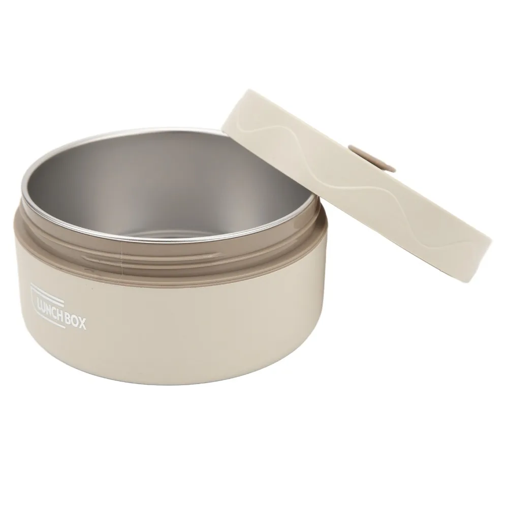 Portable 304 Stainless Steel Thermal Cooking Pot 420ml/550ml Round Shape Thermal Lunch Box Insulated Cooking Pot For Travel