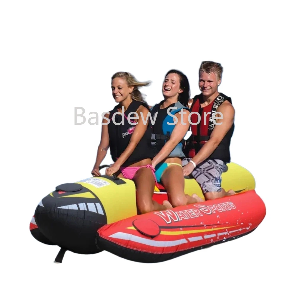 Heavy-Duty Inflatable Towable Booster Tube - Banana 3 Riders Towable Tube for Adults Towable Water Sports Boat FDS New