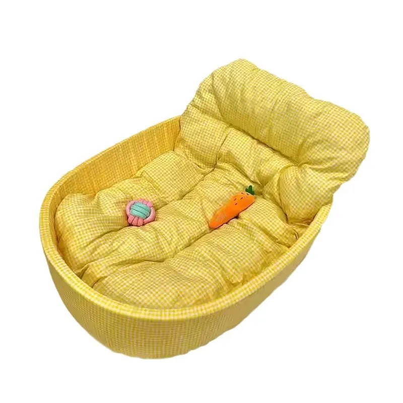 Ninho para animais de estimação kawaii, ninho xadrez para cachorro, quatro estações, universal, inverno, dopamina, ninho de gato, sono profundo, suprimentos para animais de estimação, em estoque