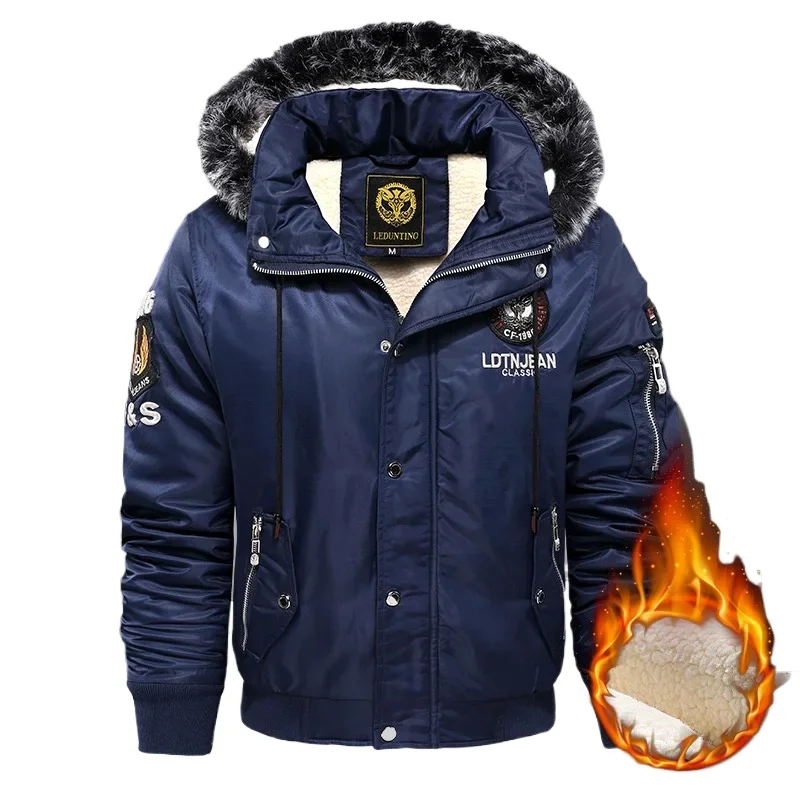 

Outdoor Casual Down & Parkas Coat Oversize Plus Velvet Thick 2024 Brand Keep Warm Winter Men's Black Red Padded Oversized Jacket