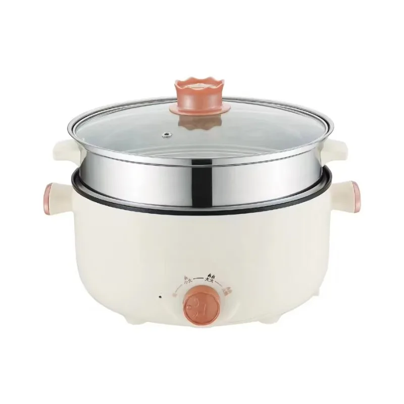 Multifunctional non-stick electric hot pot with glass cover Automatic steamer Kitchen rice cooker