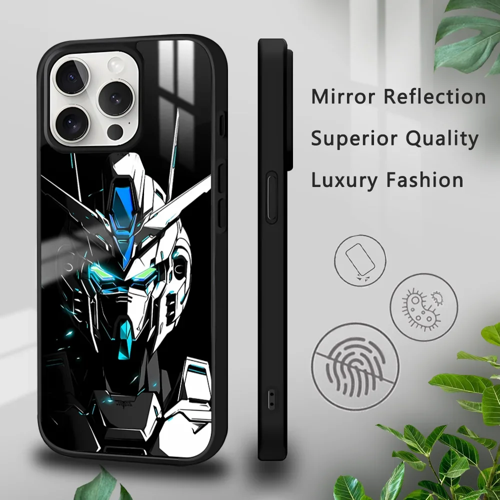 Cartoon Bandai Gundam Phone Case For iPhone 16 15 14 13 12 11 Pro Xs Max Mini Plus Celulares Hard Funda