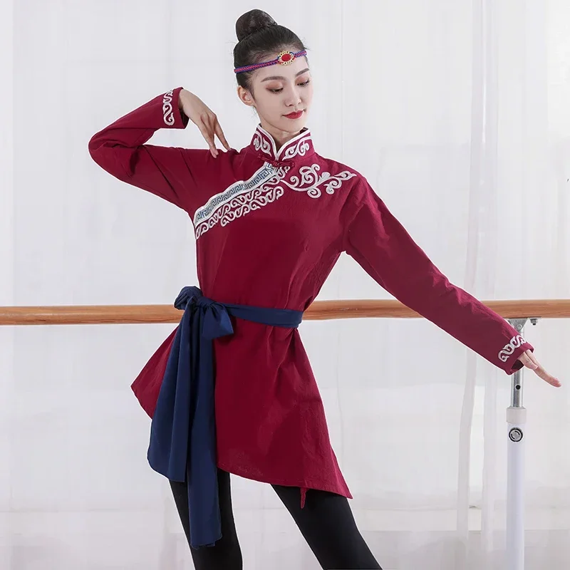 Tradycyjne ubrania tybetańskie mongolskie Kostium taneczny dla dorosłych Festiwal mniejszości Tybetański strój Hanfu Folk Dance Wear