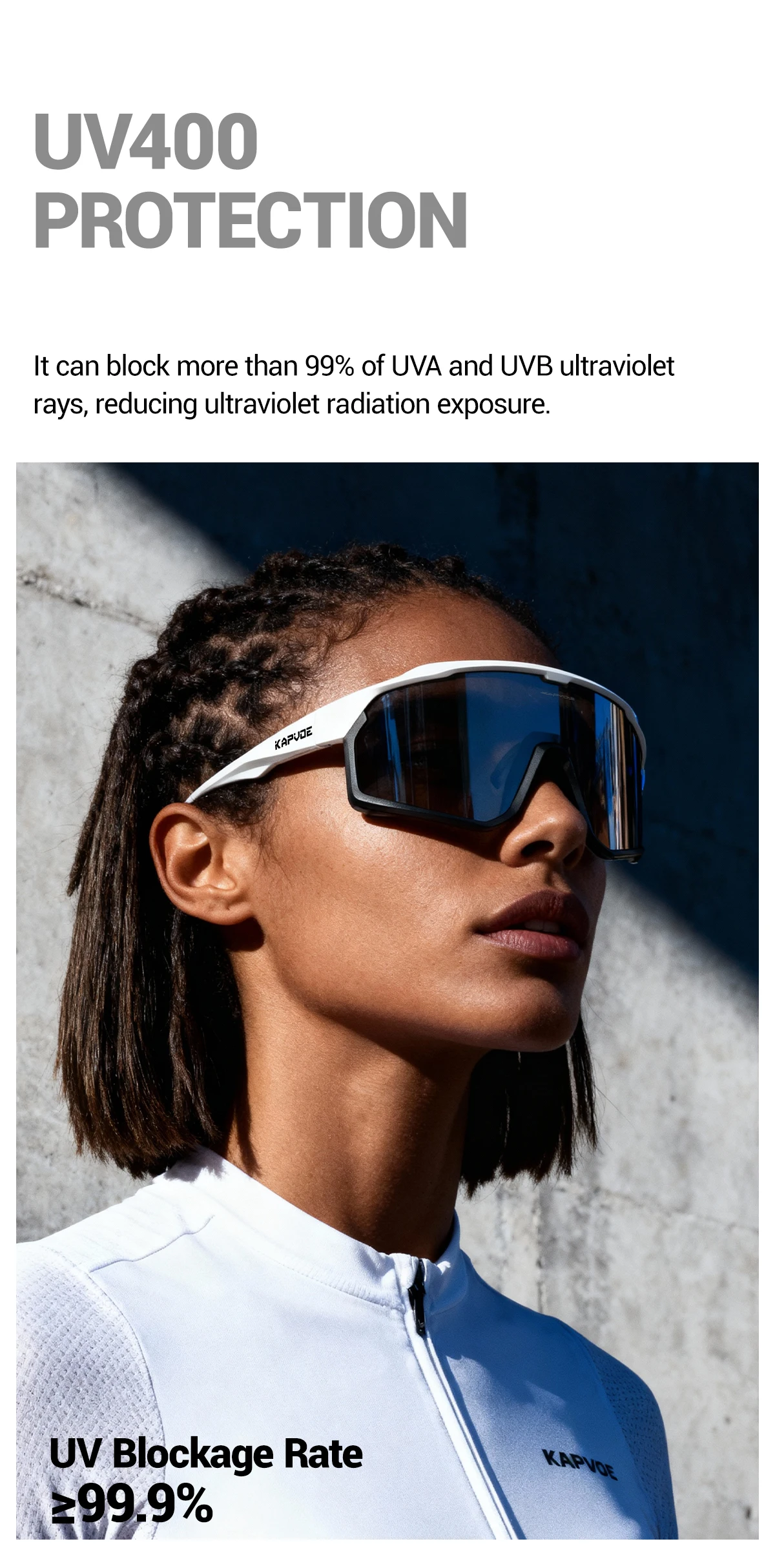 KAPVOE Anti-Beschlag Photochrome Radsport-Sonnenbrille UV400 Fahrradbrille MTB Bike Nachtfahrbrille Outdoor Sport Golf Eyewear – Detail 6