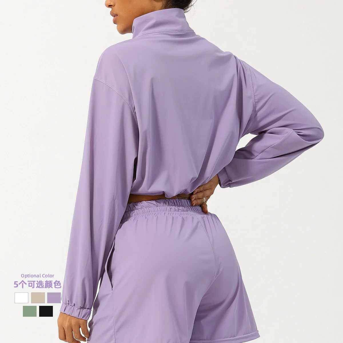 UPF50+ Quick Dry Half Zipper Yoga Shirts UV Resistant Women Running Sports Tops Long Sleeve Loose Sun Protect Yoga Jackets
