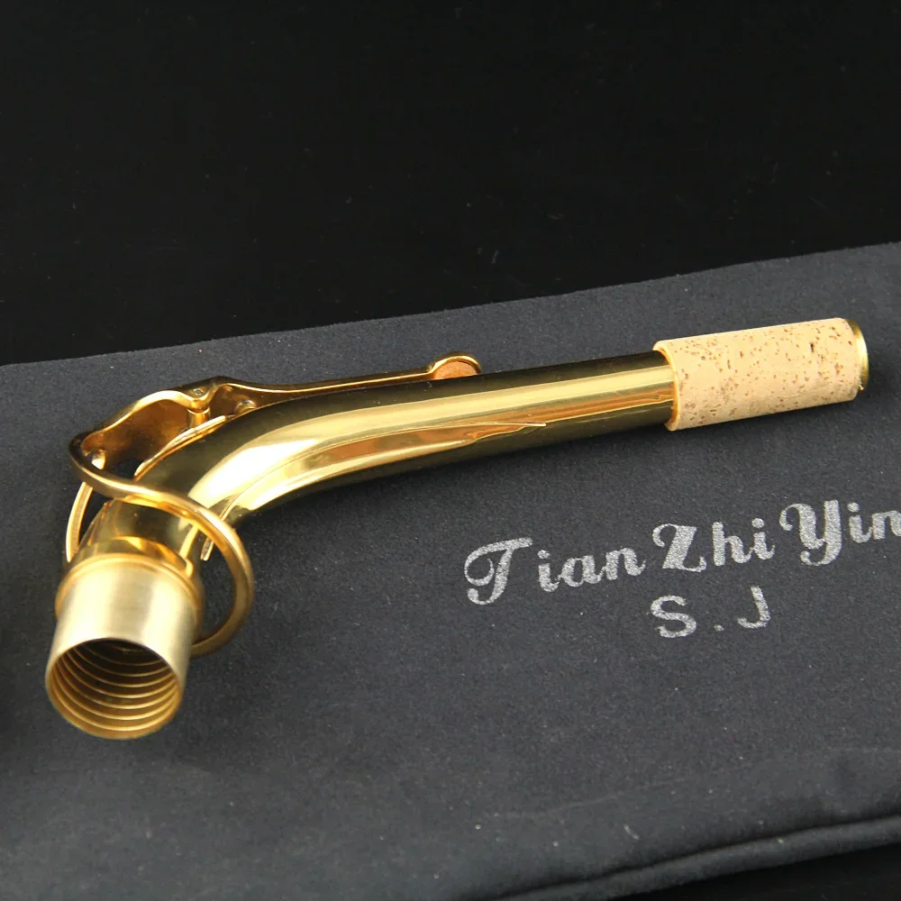 1pcs Excellent Alto Saxophone Neck Gold Lacquer brass material 24.5mm Woodwind part