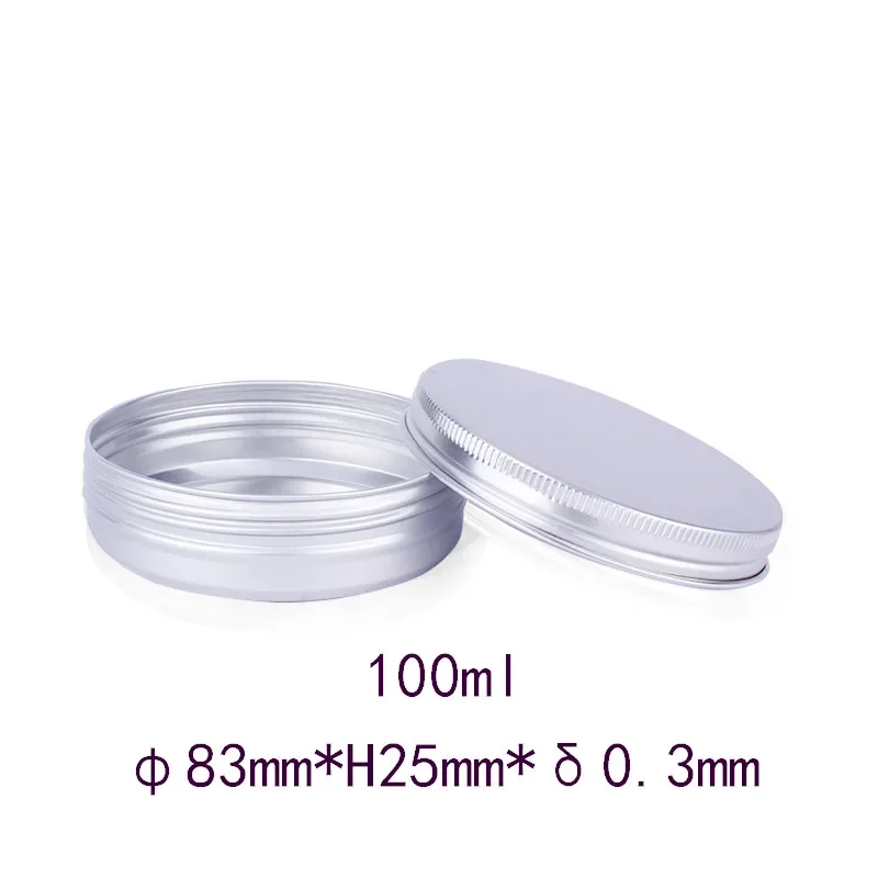 50pcs Silver Aluminum Tin Jars Boxes Candle Jars Portable Tea Cans   Sample Container Cosmetic Pots With Screw Cap For Lip Balm