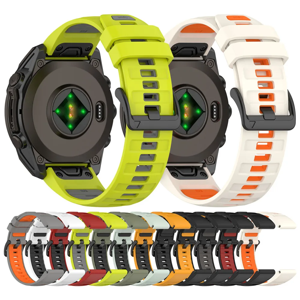 Garmin Quatix 8 / Tactix 8 / Descent G2 / Instinct 3 / Instinct E対応 20mm 22mm 26mm デュアルトーン ユニバーサルストラップ 調整可能 スマートウォッチ