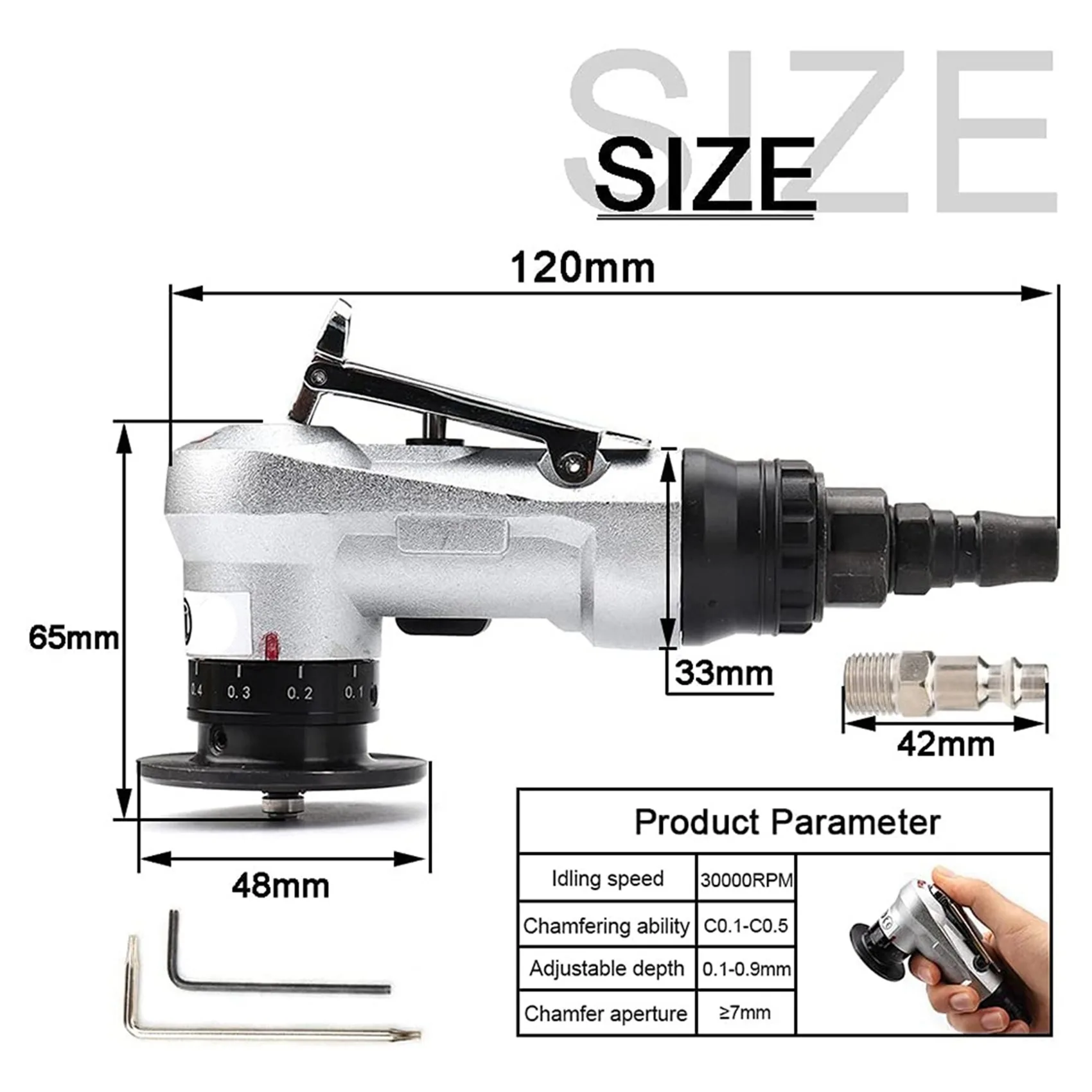 Manual Pneumatic Chamfering Machine, Linear Chamfering Tools, 45 Degree Metal Trimming Arc Corner Deburring Kit