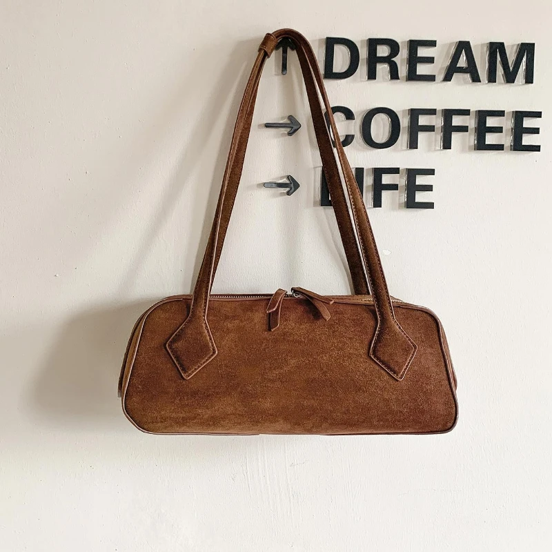 

Vintage Crossbody Shoulder Bag Korean Design Suede Leather Handle Bag for Women Autumn Winter New Leopard Print Storage Bags