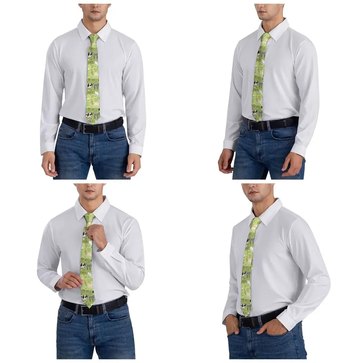 Niedliche Nutztiere natürliche Lebensmittel Krawatten Männer Seide Polyester 8 cm breite Gans Hahn Krawatten für Herren Accessoires Krawatte Geschenk