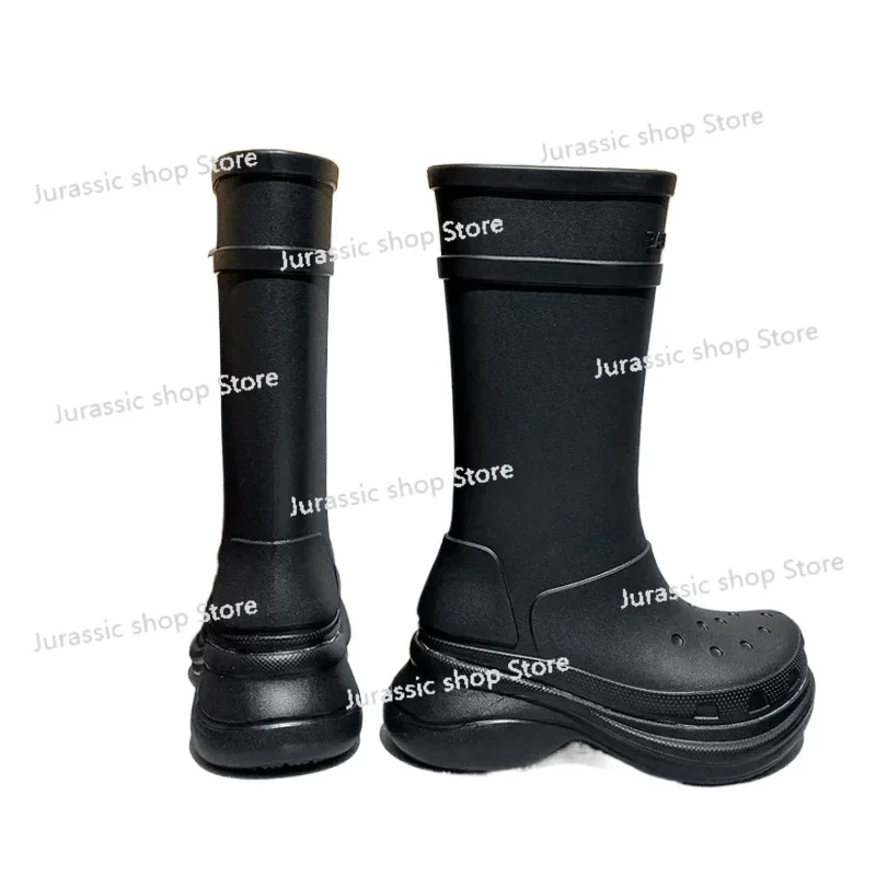 

5.5Cm Thick Soled Jelly 5 Color Rain Boots for Women Rubber Waterproof