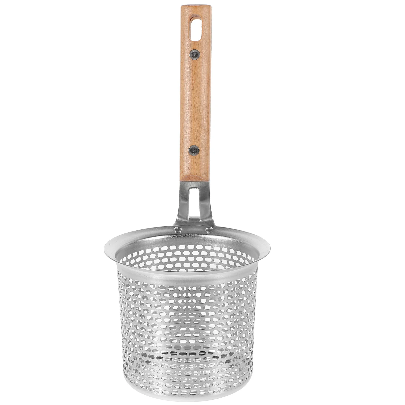 

Multipurpose Stainless Steel Colander Cooking Wood Kitchen Noodle Strainer Basket
