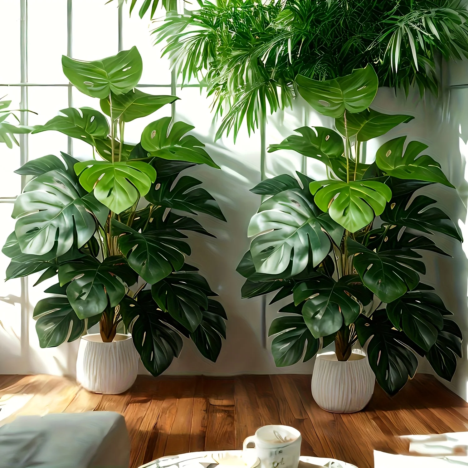 Burmanica Real Touch advanced material simulates artificial green plants, used for wedding venue bridal shower decoration H1620 view 5