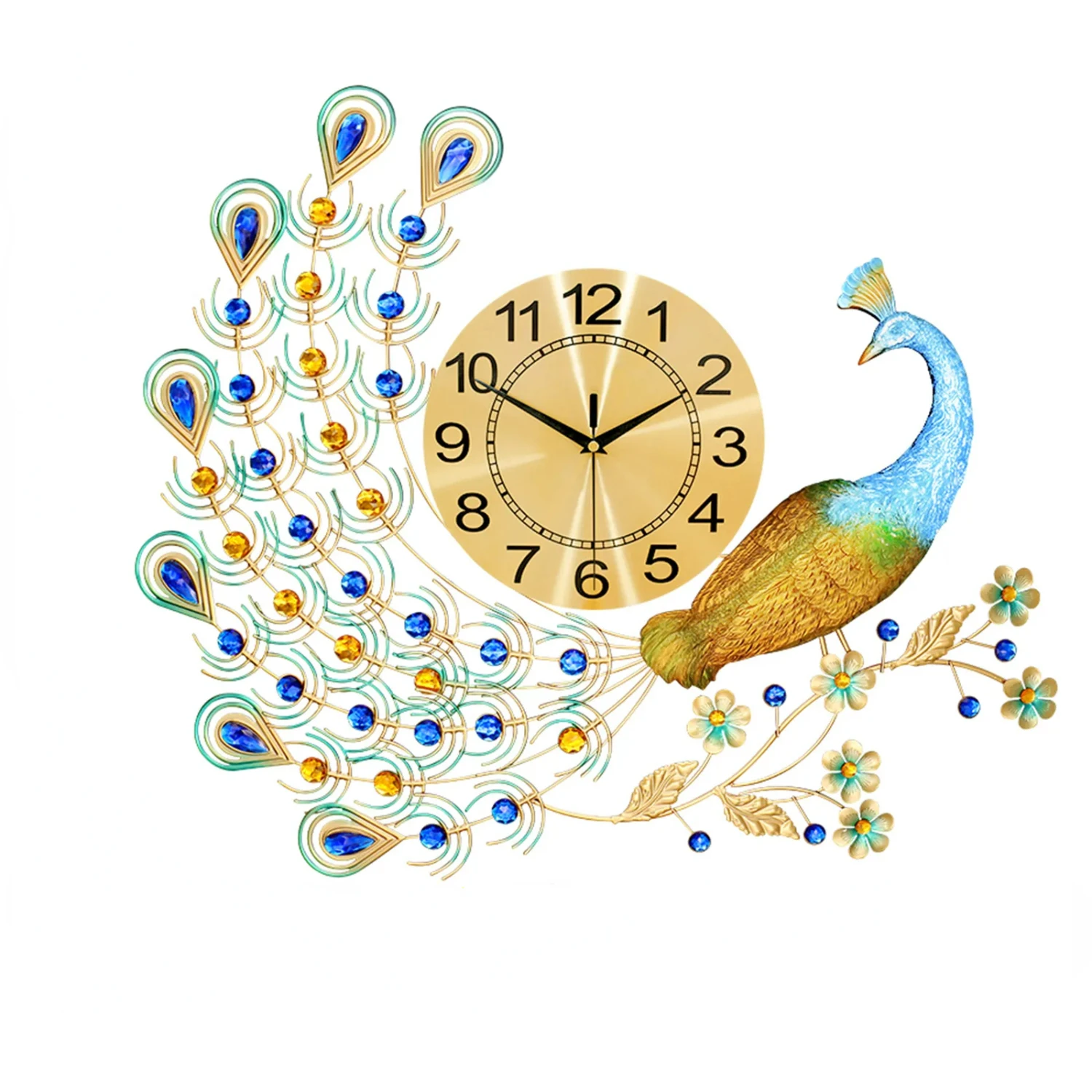 

Large Peacock Wall Clock Living Room Decor Big Peacock Wall Clocks Silent Peacock Clock Dining Room Bedroom Rgb clock Queen