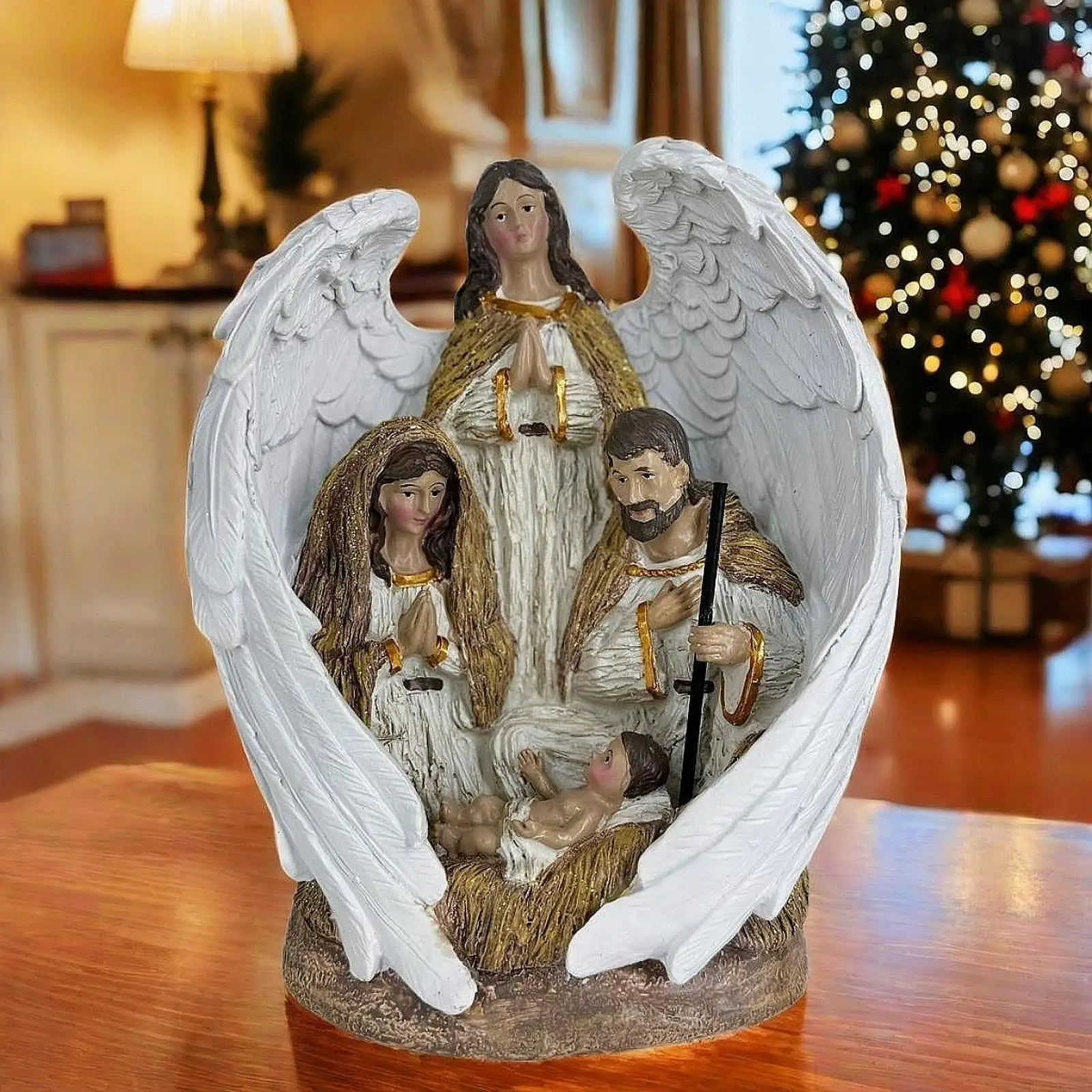 Nativity Scene Figurine Religious Gift Religious Christmas Decor Christmas Desktop Statue for Holiday