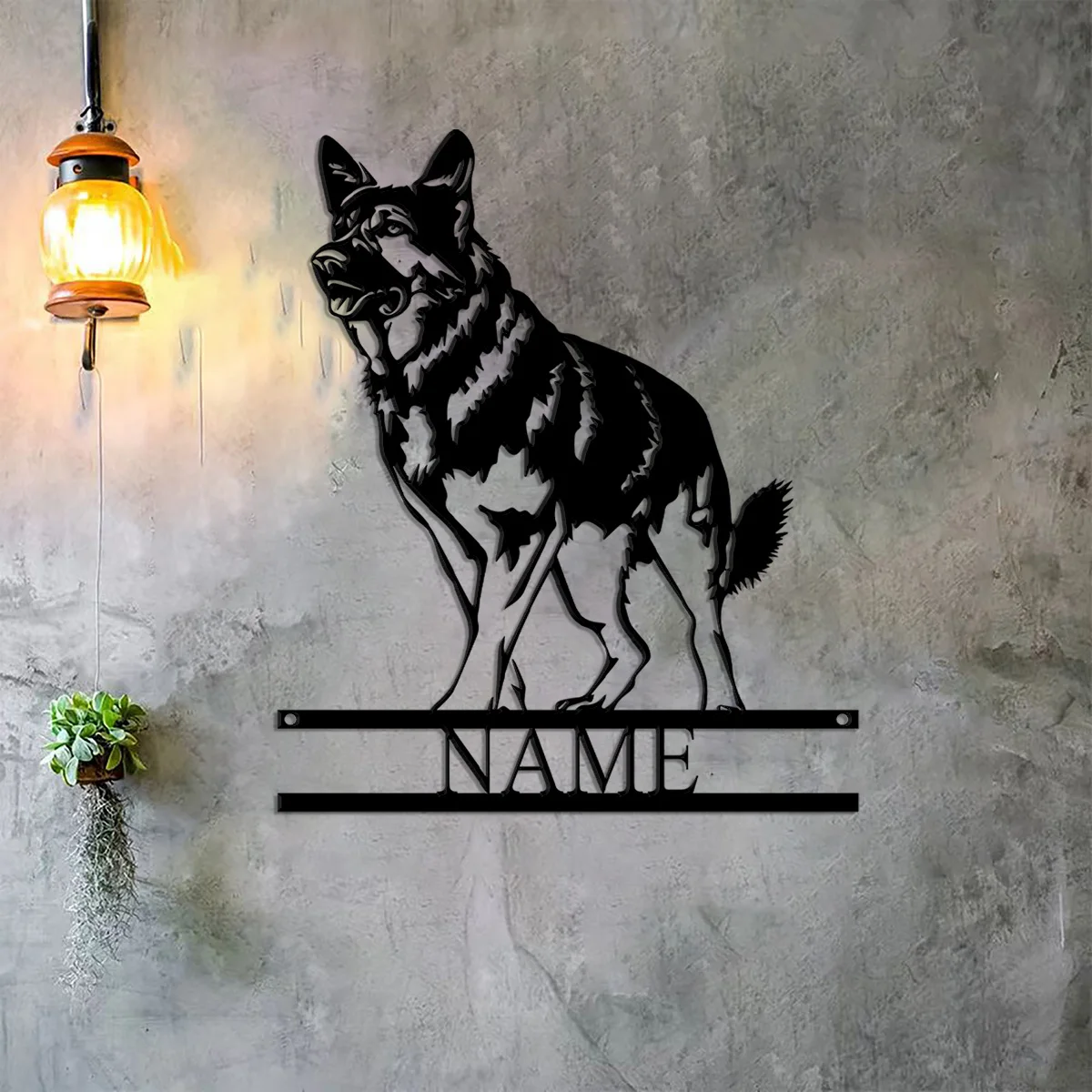 Custom German Shepherd Metal Wall Art Personalized Dog Lover Name Sign Home Decor - Ideal for Home Decor & Gift