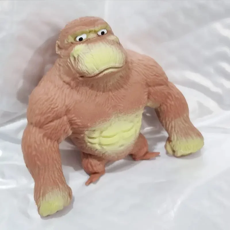 Amusing Gorilla Figurines Humorous Expression Squishy Monkey Statue Soft Stretchable Action Toy Desk Decoration Creative Gift