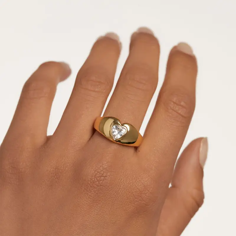 DPLAOPA 925 Sterling Silver Gold Thick Band Big CZ Zircon Size Ring Women Luxury Fine Jewelry 2023 Fine Jewelry Crystal - Image 4