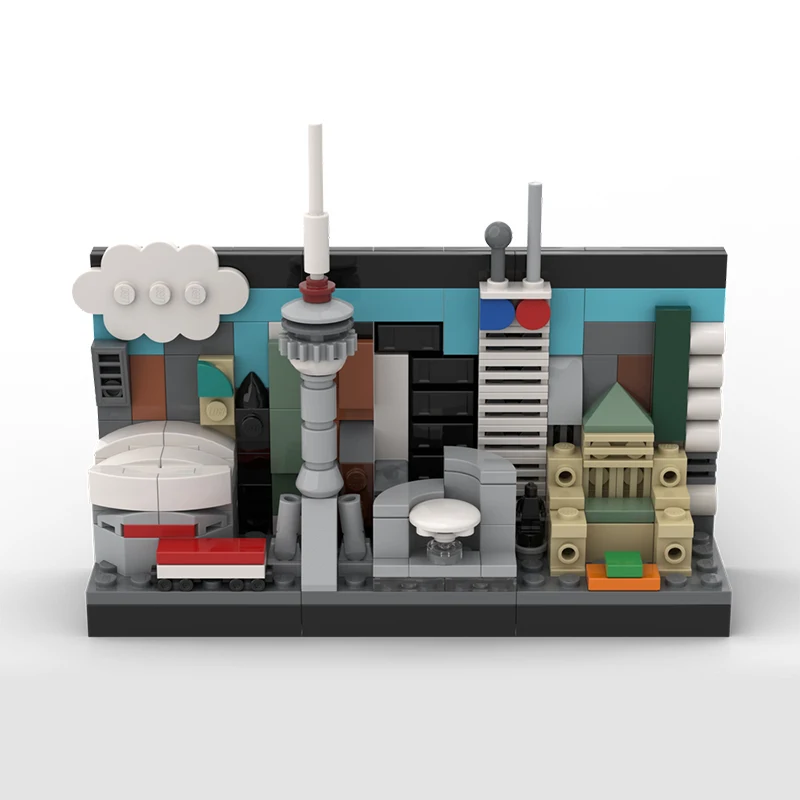 MOC Kanadischer Fernsehturm Toronto Skyline Stadt-Wahrzeichen Architektonisches Stadtbild Modell Baustein-Set Kinderspielzeug Geburtstagsgeschenke – Detail 7