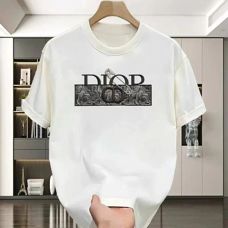Patterned Print Short Sleeve 2026 Summer Short Sleeve Luxury Versatile Cotton Breathable Printed T-shirt for Men and Women