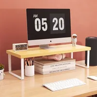 Raised Stand Monitor Shelf Computer Shelf Mini Wooden Office Table Accessories Laptop Bracket Storage Holders Desktop Rack Home