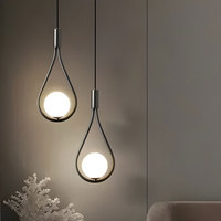 Indoor Copper Black LED Hanging Lamp Frosted Glass Lampshade G9 7W Chandelier Bedside Table Dining Room Corridor Pendant Lights
