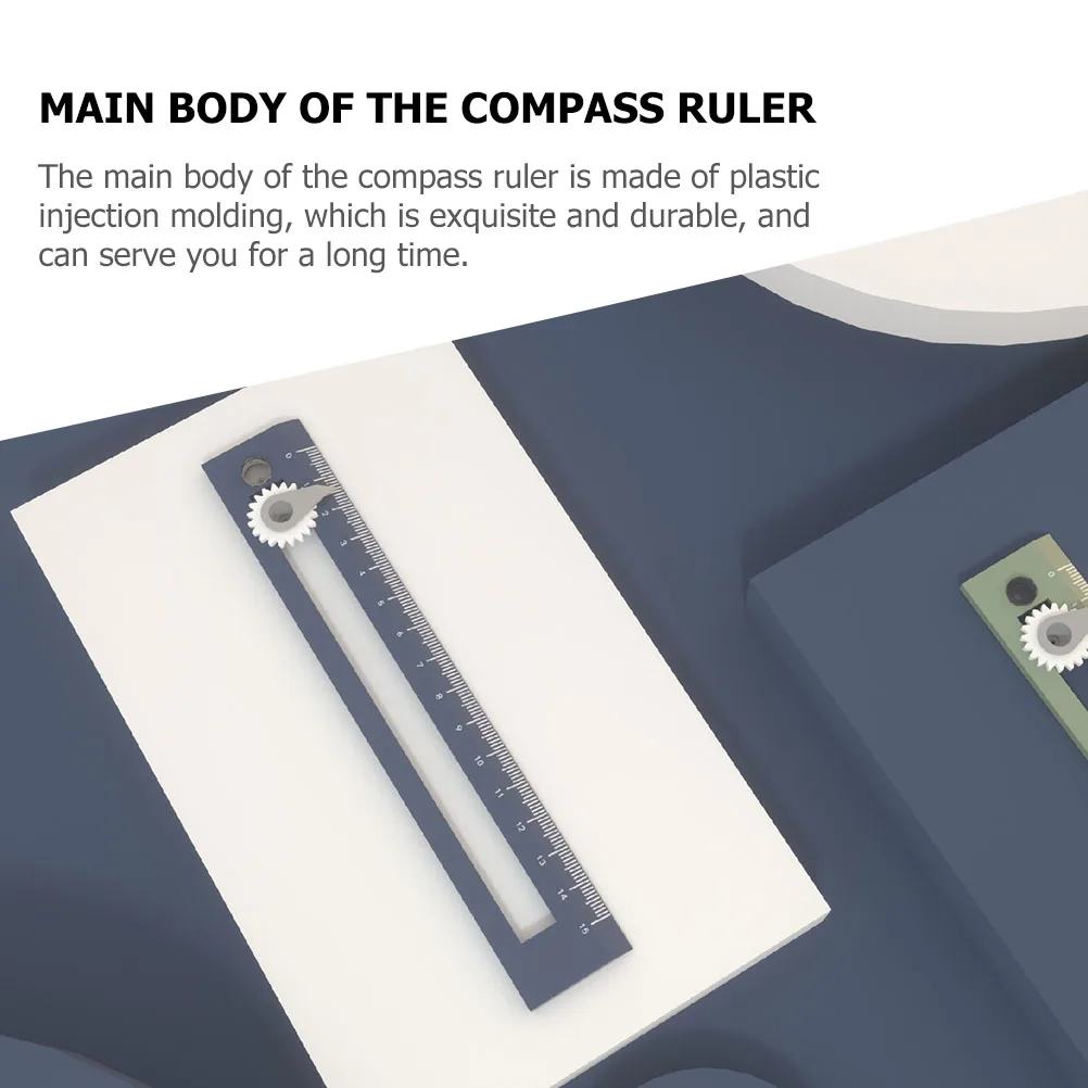 2Pcs Plastic Compass Ruler Drawing Tool Straightedge Measurement Device for Teachers Students Engineers Mapping Accessories