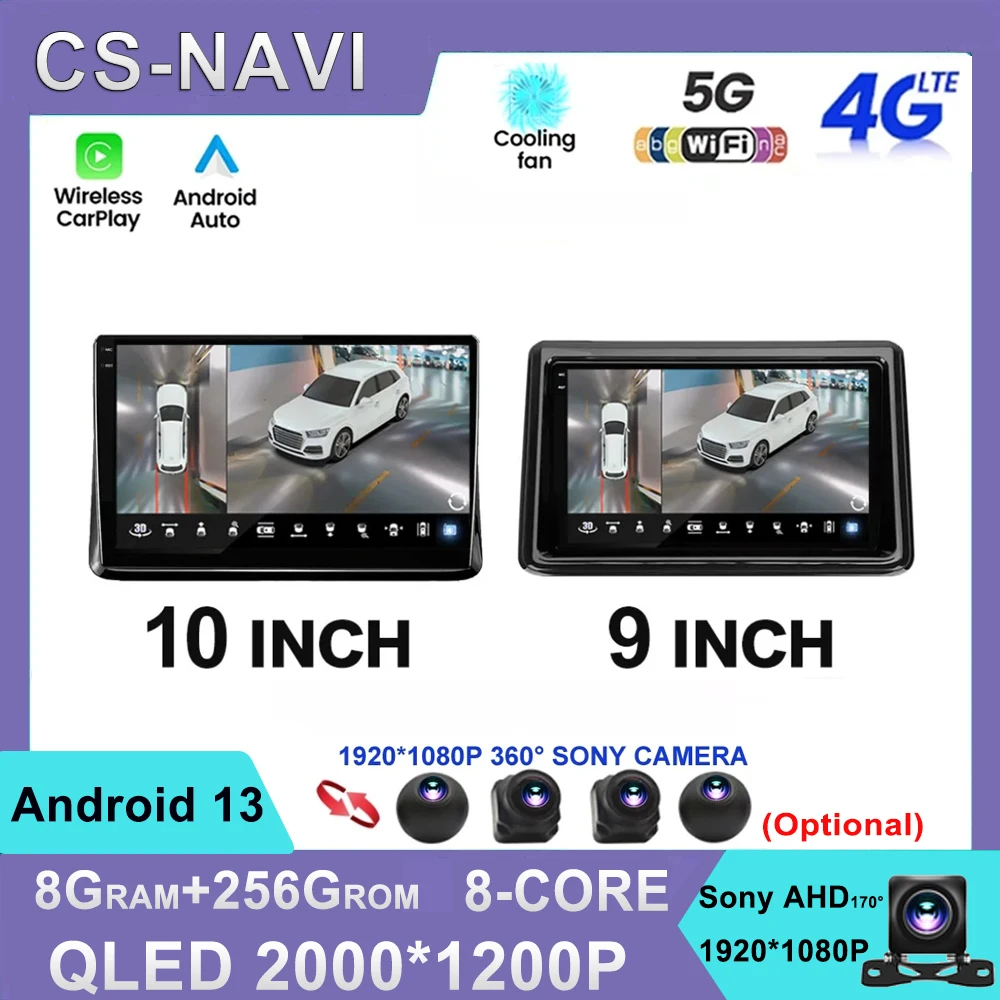 

Car Radio Android 13 For Toyota Noah R80 Esquire Voxy 2014 - 2019 GPS Navi Multimedia Player Stereo Carplay WIFI 4G No 2 Din