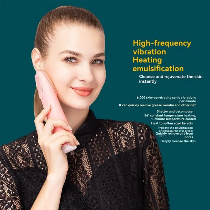 B64B-Face Scrubber Exfoliator, wodoodporna szczoteczka do oczyszczania twarzy, urządzenie do oczyszczania twarzy, do masażu i oczyszczania