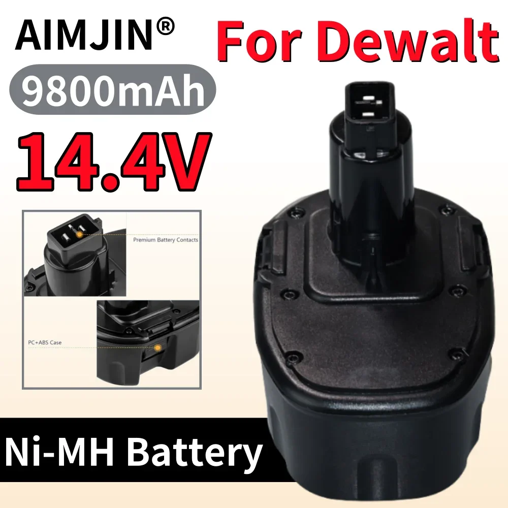 

14.4V 9800mAh for Dewalt Ni-MH Replacement Battery 14.4V DC9091 DC9094 DW9091 DE9091 DE9092 14.4 Volt Cordless Power Tools