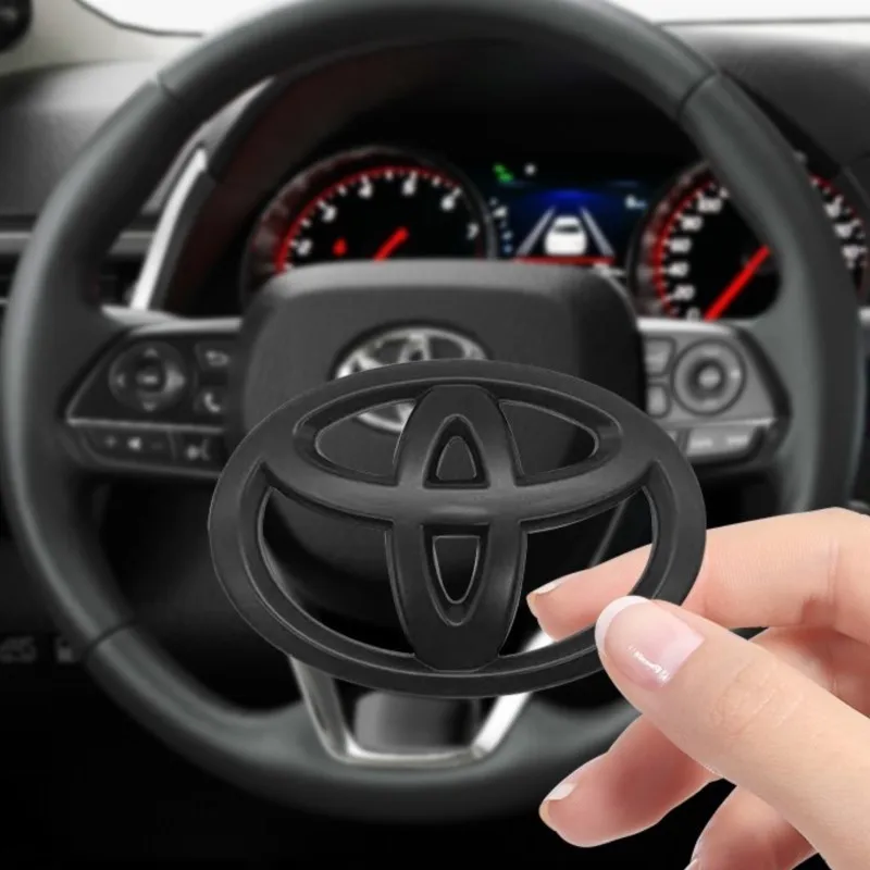65X45 مللي متر عجلة توجيه سيارة مركز شعار لاصق لتويوتا سوبرا Aygo برادو RAV4 هايلكس يارس كورولا 4 عداء كامري أفالون