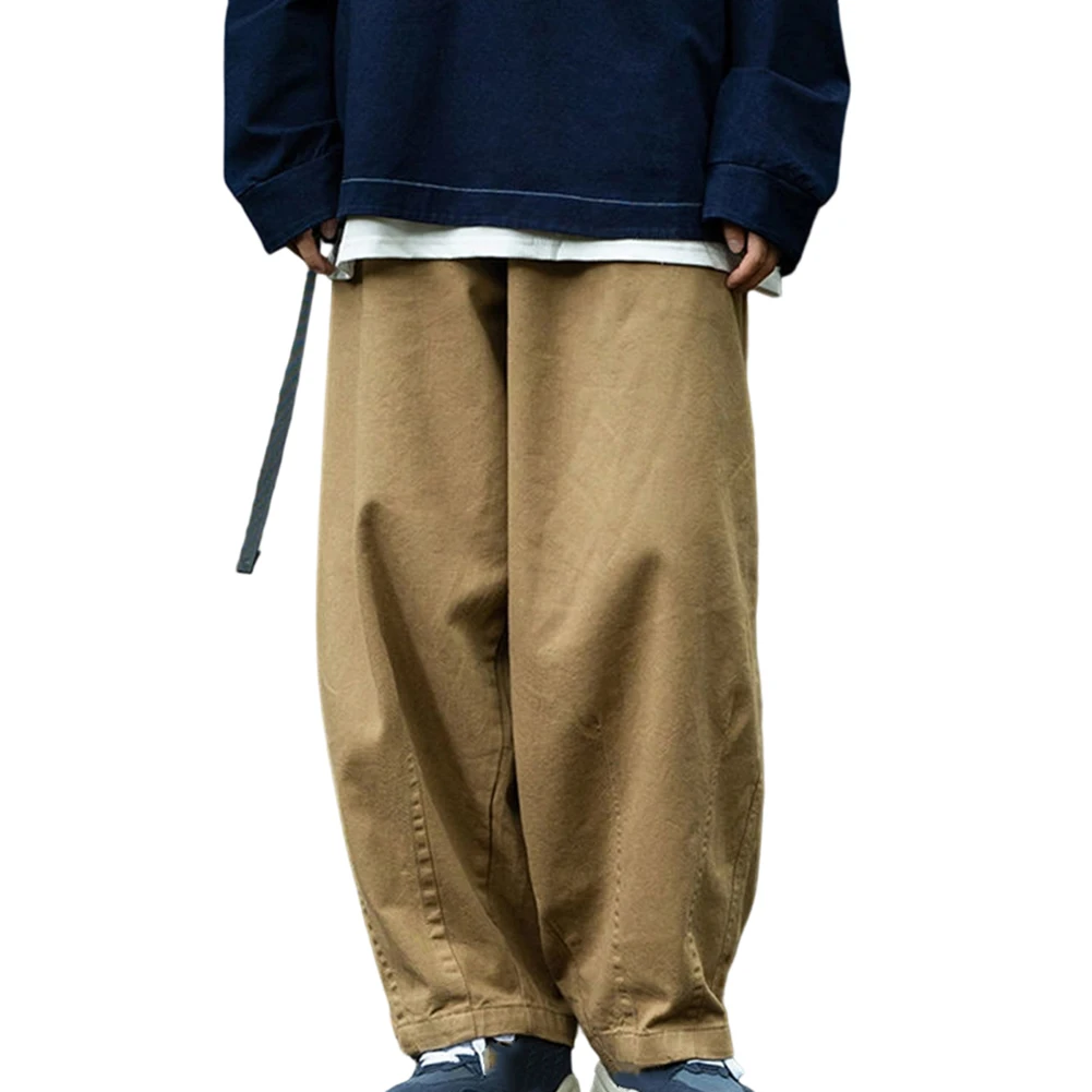 

2025 New Men Japanese Retro Solid Pants Straight For Versatile Harajuku Casual Trousers
