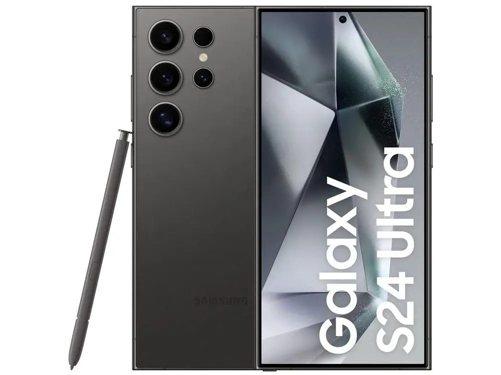 Smartphone Samsung Galaxy S24 Ultra 6,8" Galaxy AI 256GB Titânio Preto 5G 12GB RAM Câm. Quádrupla 200MP + Selfie 12MP 5000mAh