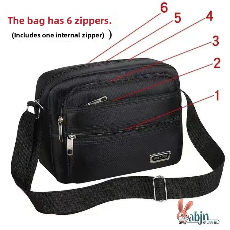 

Повседневная мужская сумка через плечо большой вместимости, многослойная сумка для денег, деловая сумка для прогулок, сумка-портфель из ткани Оксфорд