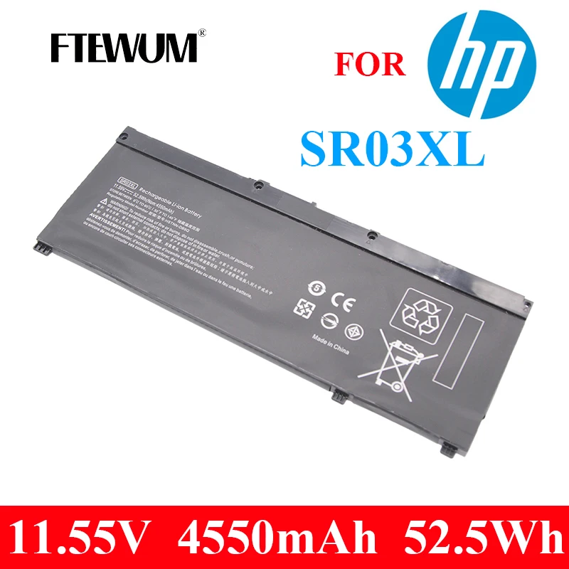 

52.5Wh 11.55V 4550mAh 3 Cells Laptop Battery For HP SR03XL L08934-2B1 L08855-855 15-CE 17-CB0052TX TPN-Q21 TPN-C133 TPN-C134