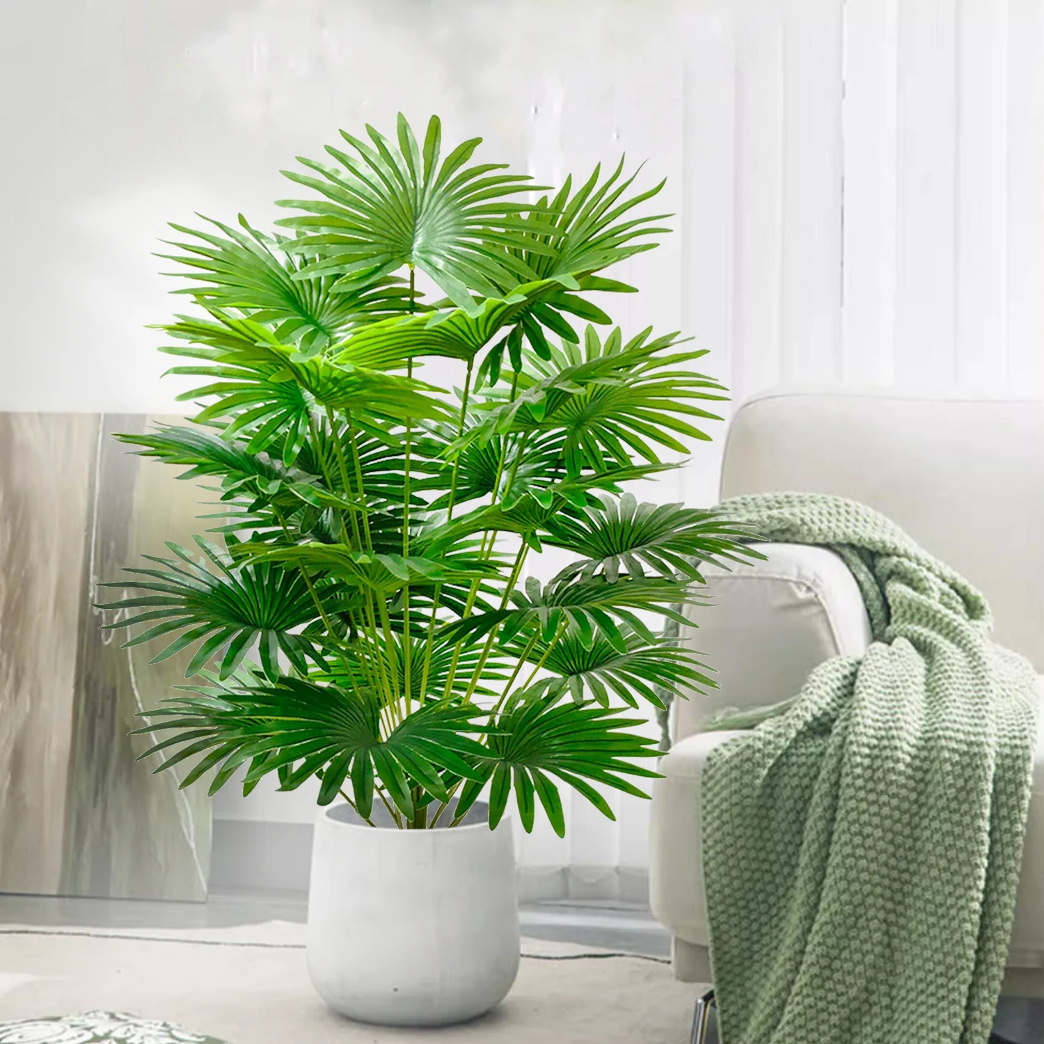 60-105cm/41.33in  Artificial fan leaf tropical plant large fake palm office home holiday decoration