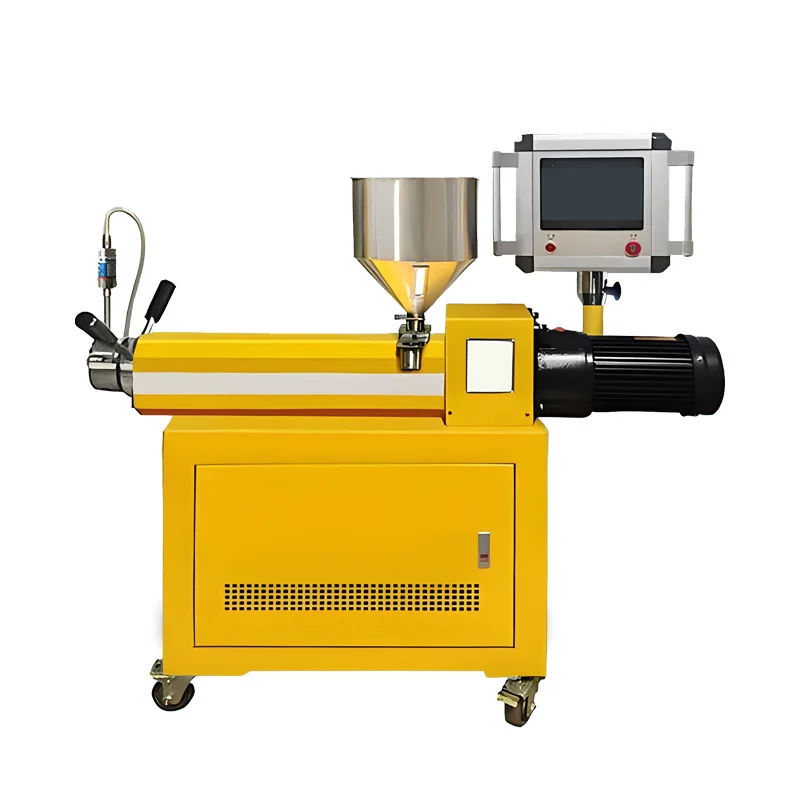Laboratory single screw extruder, plastic particle extrusion tester