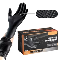 50PCS Nitrile Gloves Disposable Black Diamond Washing Gloves for Car Auto Household Cleaning Kitchen Beauty Salon Working Gloves