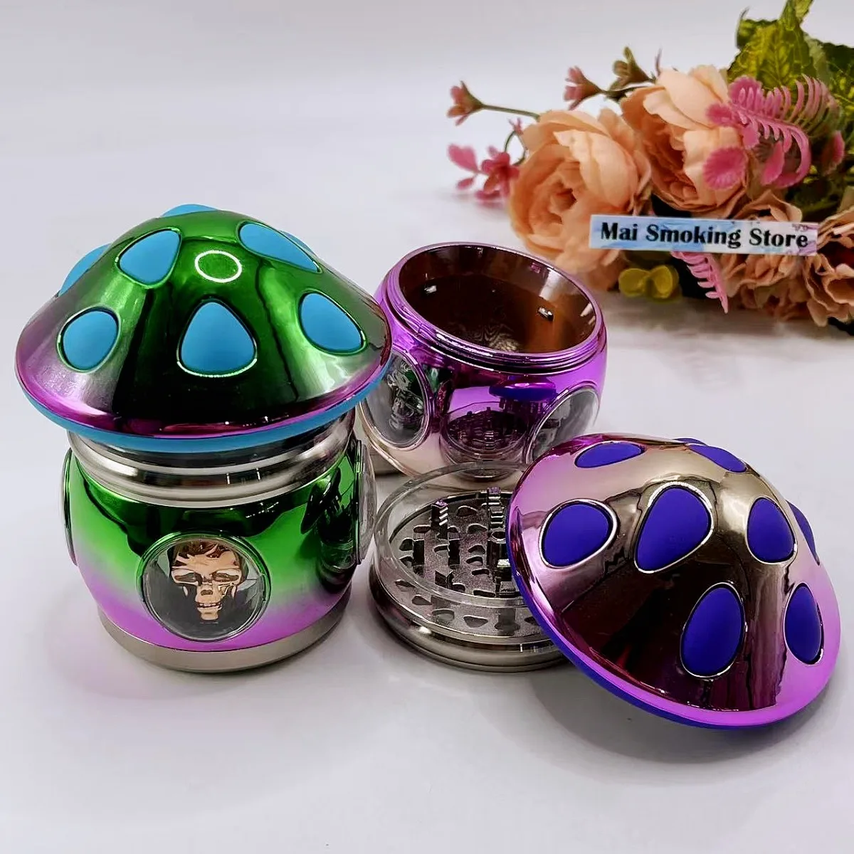 Mushroom Herb Grinder Large Manual Spice Pepper Mill Salt Mortar Pestle Tobacco Raw Grass Grinder Smoking Cigarette Accessories