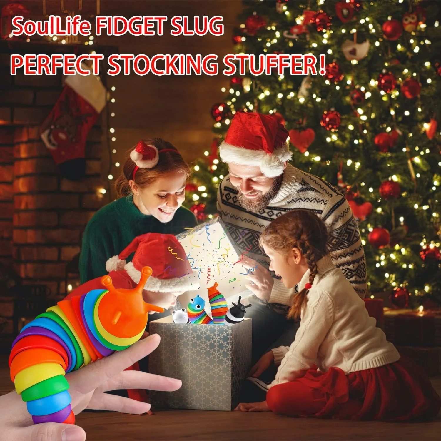 1PCS Colorful Slugs Caterpillar Stress Relieving Bizarre Slugs Blowing Out Stress Relieving Puzzle Relieving Simulation Toy